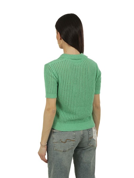 Maglia Roberto Collina Polo Traforata Menta